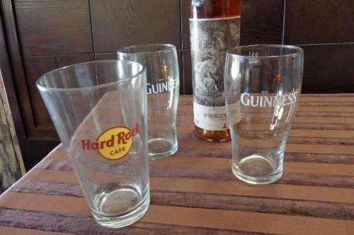 An amazing collection of ten assorted 500ml branded draught glasses - perfect for the bar!!!