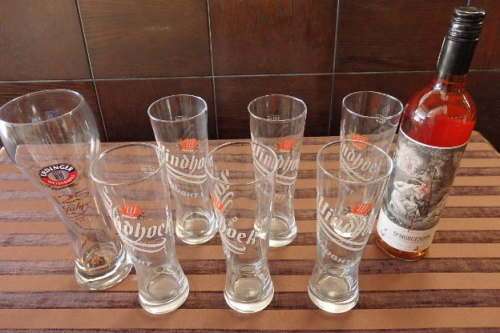 **RS17** A wonderful collection of seven branded beer/ draught glasses in great condition