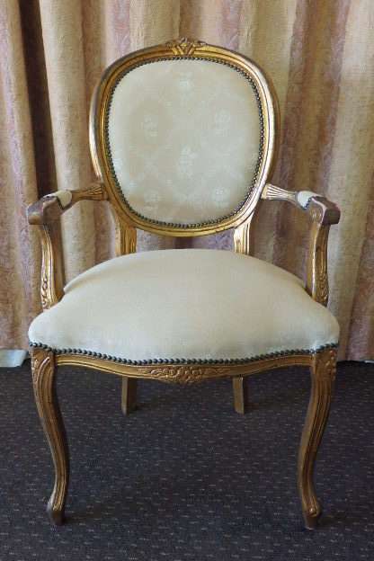A FABULOUS LOUIS XVI OVAL BACK REVIVAL ARMCHAIR w/ INCREDIBLE CARVED DETAIL IN AMAZING CONDITION