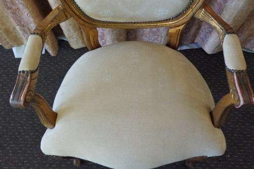A FABULOUS LOUIS XVI OVAL BACK REVIVAL ARMCHAIR w/ INCREDIBLE CARVED DETAIL IN AMAZING CONDITION
