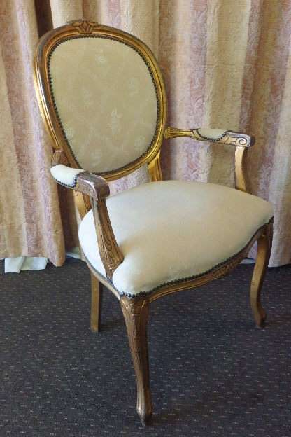A FABULOUS LOUIS XVI OVAL BACK REVIVAL ARMCHAIR w/ INCREDIBLE CARVED DETAIL IN AMAZING CONDITION