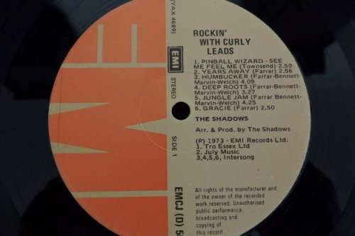 A SUPERB THE SHADOWS "ROCKIN' WITH CURLY LEADS" (1973) VINYL IN SUPERB CONDITION