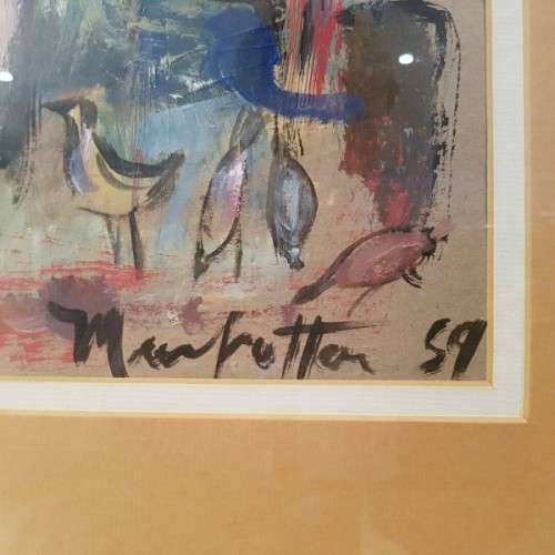 An incredible original signed & framed Dirk Adriaan Meerkotter mixed media "rural scene" painting