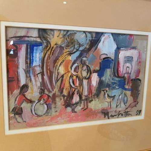An incredible original signed & framed Dirk Adriaan Meerkotter mixed media "rural scene" painting