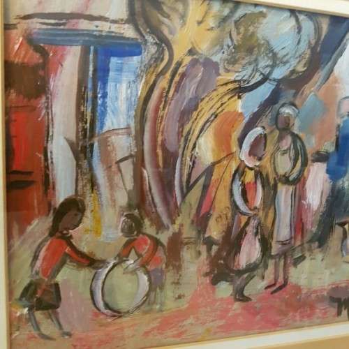 An incredible original signed & framed Dirk Adriaan Meerkotter mixed media "rural scene" painting