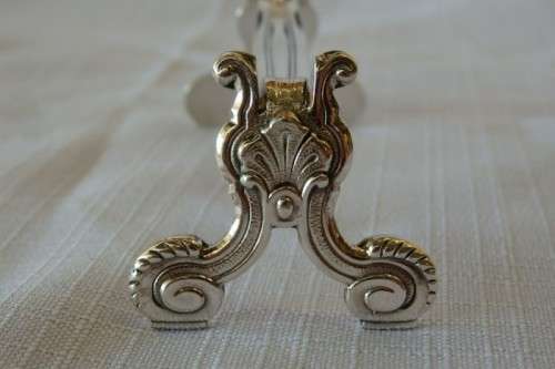 2x magnificent Christofle "Coquille Vendome Shell" Porte Couteaux silver plated knife rests | RS17