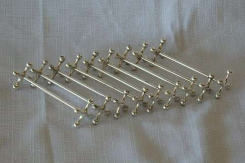 9x SPECTACULAR RARE ANTIQUE GERMAN KOCH & BERGFELD 800 SILVER JACK ENDED KNIFE RESTS! price/each