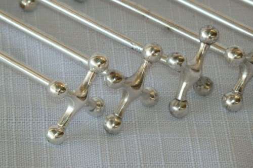 9x SPECTACULAR RARE ANTIQUE GERMAN KOCH & BERGFELD 800 SILVER JACK ENDED KNIFE RESTS! price/each