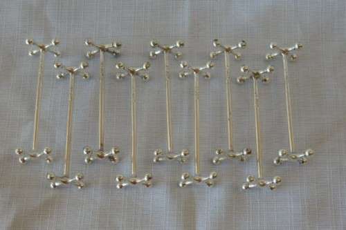 9x SPECTACULAR RARE ANTIQUE GERMAN KOCH & BERGFELD 800 SILVER JACK ENDED KNIFE RESTS! price/each
