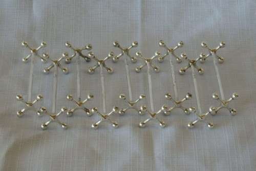 9x SPECTACULAR RARE ANTIQUE GERMAN KOCH & BERGFELD 800 SILVER JACK ENDED KNIFE RESTS! price/each