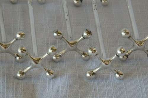 9x SPECTACULAR RARE ANTIQUE GERMAN KOCH & BERGFELD 800 SILVER JACK ENDED KNIFE RESTS! price/each