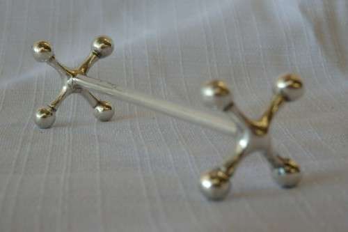 9x SPECTACULAR RARE ANTIQUE GERMAN KOCH & BERGFELD 800 SILVER JACK ENDED KNIFE RESTS! price/each