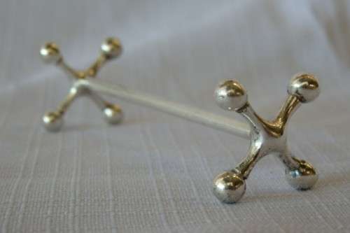 9x SPECTACULAR RARE ANTIQUE GERMAN KOCH & BERGFELD 800 SILVER JACK ENDED KNIFE RESTS! price/each