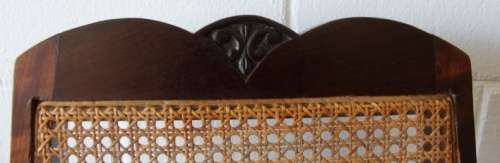 TWO AMAZING VINTAGE SOLID IMBUIA "WICKER BACK" BALL & CLAW OCCASIONAL CHAIRS  bid/chair