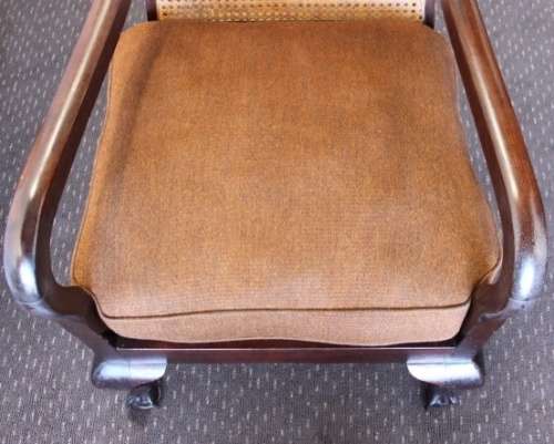 TWO AMAZING VINTAGE SOLID IMBUIA "WICKER BACK" BALL & CLAW OCCASIONAL CHAIRS  bid/chair