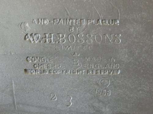A beautiful signed hand-painted vintage 3D chalk-ware plaque of ''ROSES'' by W.H. Bossons RS17