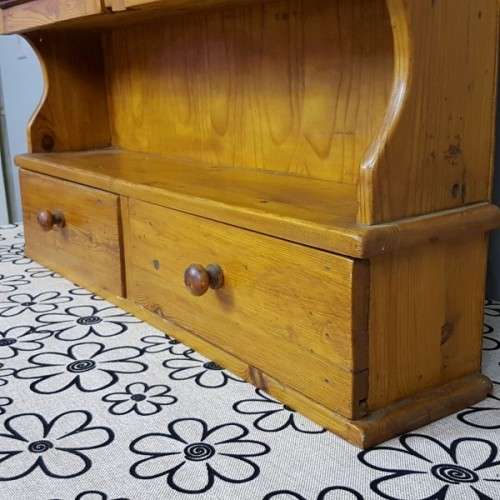 An exquisitely made antique solid Oregon wall mounting display cabinet with Imbuia detailing