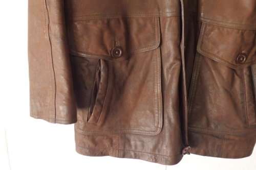 An awesome "Borghetti Bros". men's brown genuine leather jacket w/ quilted lining in great condition