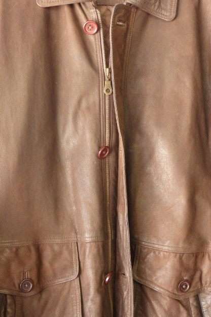 An awesome "Borghetti Bros". men's brown genuine leather jacket w/ quilted lining in great condition