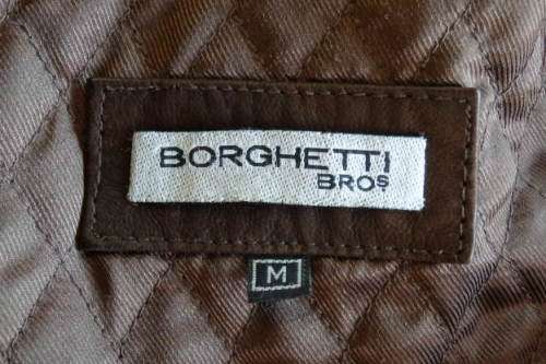 An awesome "Borghetti Bros". men's brown genuine leather jacket w/ quilted lining in great condition