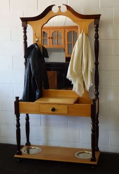 An absolutely magnificent tall Yellow wood and Imbuia hall stand in pristine condition!!!