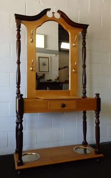 An absolutely magnificent tall Yellow wood and Imbuia hall stand in pristine condition!!!