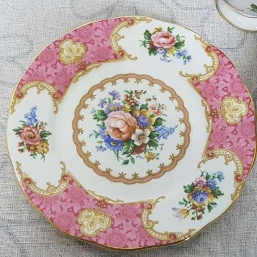 A spectacular Royal Albert Fine Bone China "Lady Carlyle" collection trio in pristine condition