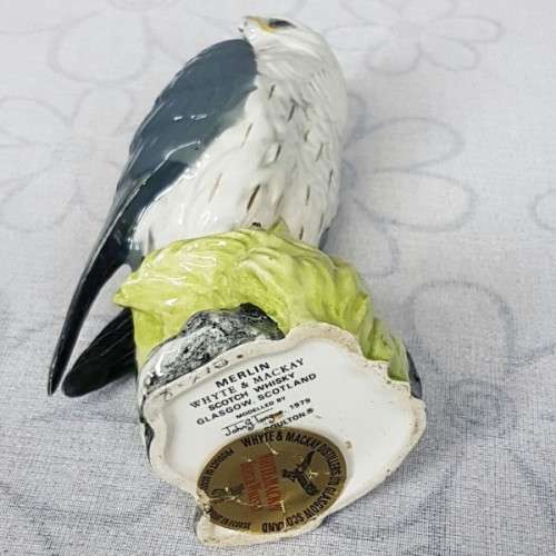 A rare vintage Royal Doulton "Whyte & Mackay Scotch Whiskey" "Merlin" SEALED porcelain decanter