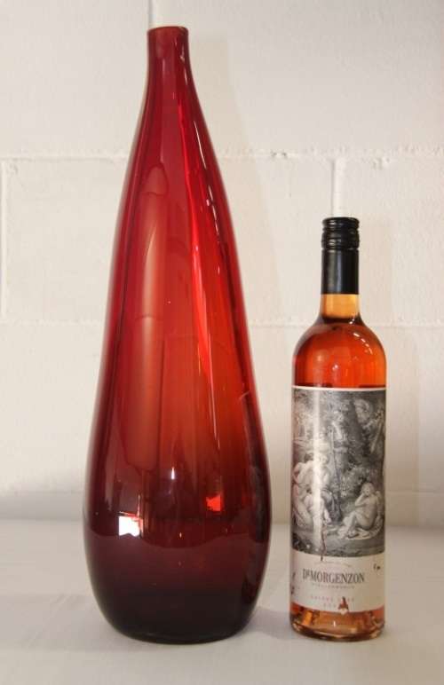 An awesome tall signed hand-blown glass "contemporary art glass" vase in wonderful condition