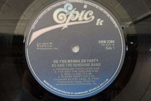 An awesome KC and the Sunshine Band "Do You Wanna Go Party" (1979) vinyl LP in excellent condition