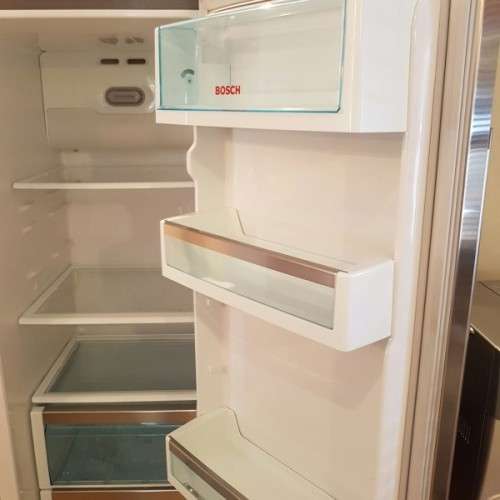 An awesome Bosch #Kan58A70 stainless steel side-by-side fridge/ freezer with water & ice dispenser