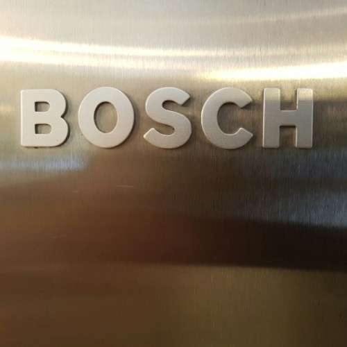 An awesome Bosch #Kan58A70 stainless steel side-by-side fridge/ freezer with water & ice dispenser