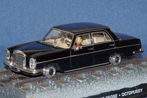 An awesome James Bond 007 "Mercedes Benz 250 SE'' die cast model car from the movie "Octopussy''