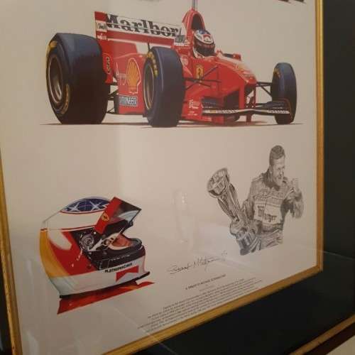 Stunning collectable framed "Tribute to Michael Schumacher" print by Stuart McIntyre RS17