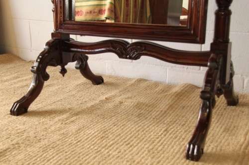 A spectacular antique Victorian large rosewood ball and claw cheval mirror - 1,9m high!
