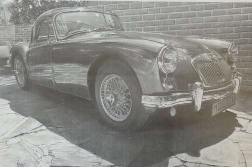 A wonderful black and white print of a 1968 MGA Mark II by Dean Scott Simon -  RS17
