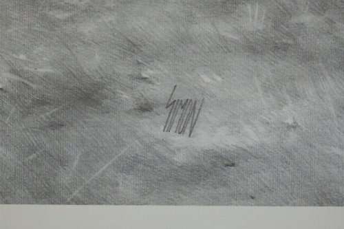 A signed limited edition print (no. 224/ 250) of a 1958 Plymouth Belve by Dean Scott Simon RS17