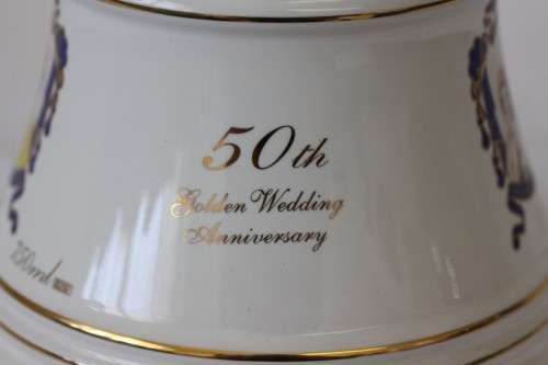 An exceptionally rare "Bells 8 year" Queen Elizabeth's 50th Anniversary commemorative decanter