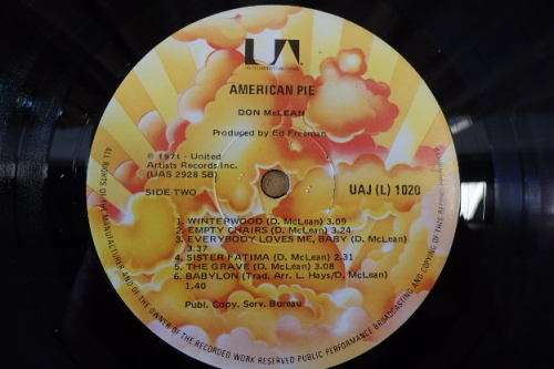 An awesome Don McLean "American Pie" (1971) vinyl LP in magnificent condition