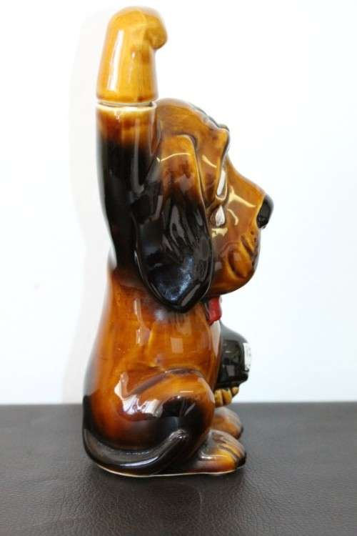An awesome vintage "stoneware" Dog character decanter with a cork lined stopper