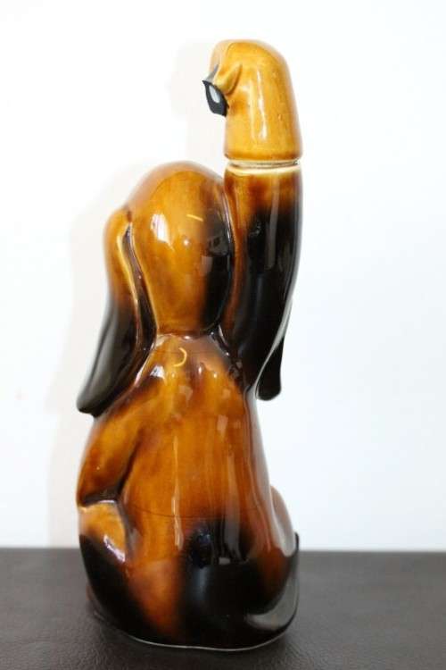 An awesome vintage "stoneware" Dog character decanter with a cork lined stopper