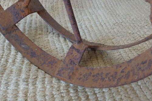 An awesome antique cast iron double-rimmed six-spoke Plough Wheel, perfect for any garden decor