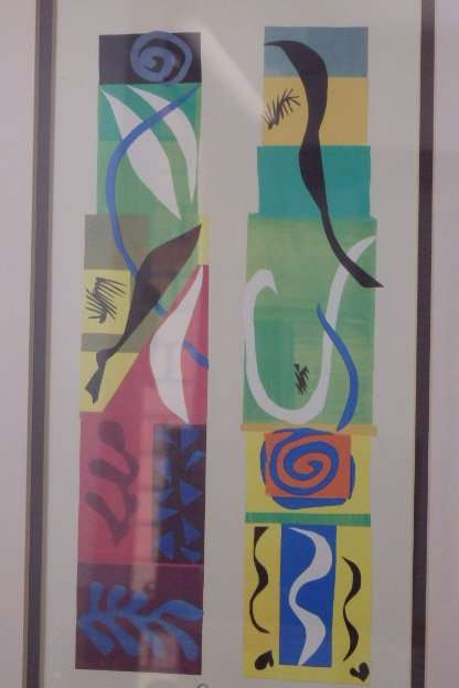 A stunning framed abstract print titled ''Les Betes dela mer'' (Beasts of the sea) by Henri Matisse