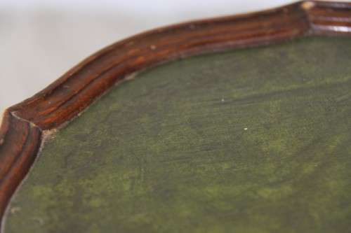 Two magnificent antique Victorian mahogany tri-leg occasional tables w/ leather clad tops- bid/table