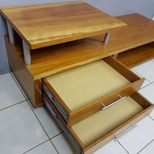 An exquisitely made Cherry wood "entertainment unit" with drawers on castors =  stylish & modern!!!