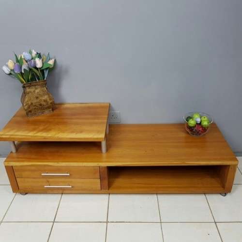 An exquisitely made Cherry wood "entertainment unit" with drawers on castors =  stylish & modern!!!