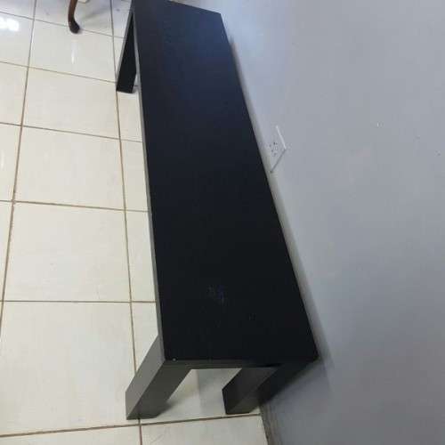 A fabulous long (1.6m) Ebony stained bench - perfect in front of a bed or alongside a dining table