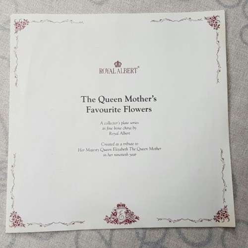 An extremely rare "Royal Albert" "Elizabeth of Glamis" limited edition plate with certificate