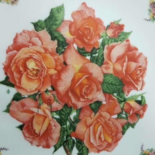 An extremely rare "Royal Albert" "Elizabeth of Glamis" limited edition plate with certificate