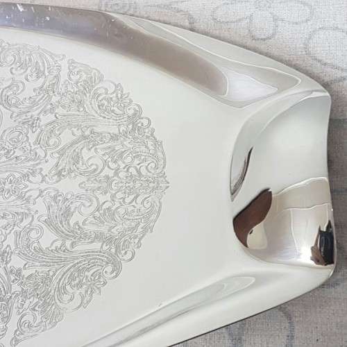 A beautiful large Rhodesian "double-handle" engraved silver plated serving/ snack tray